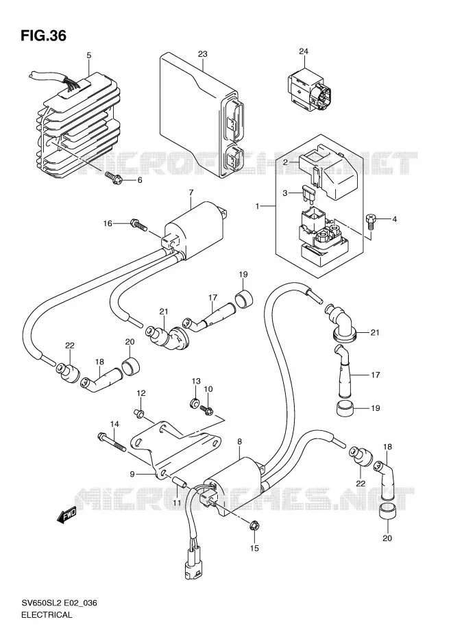 ELEKTRISCH (SV650SUL2 E24) Suzuki MOTO 650 SV 2012  SV650SUL2(E02)