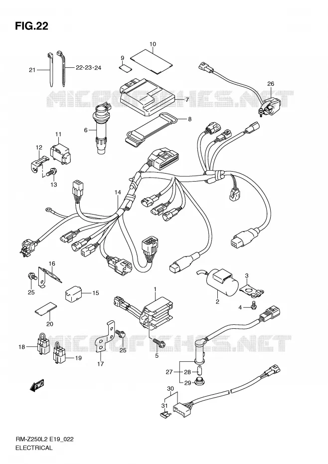 ELEKTRISCH Suzuki MOTO 250 RM-Z 2012  RM-Z250L2(E19)