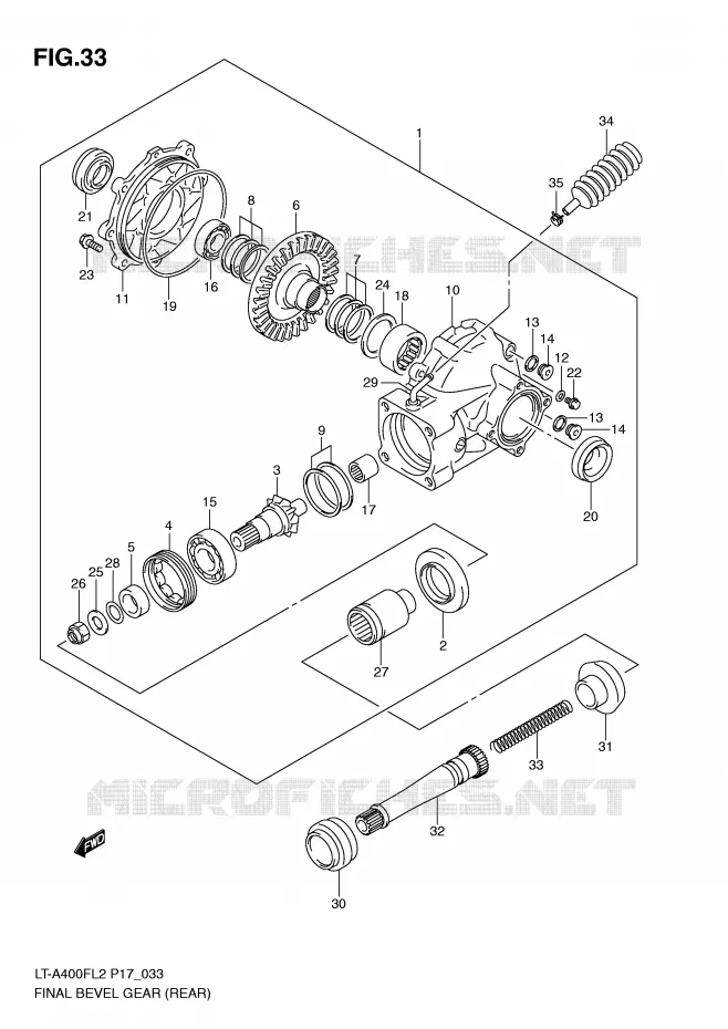 FINAL BEVEL GEAR (REAR) Suzuki QUAD 400 KINGQUAD 2012  LT-F400FZL2(P17)