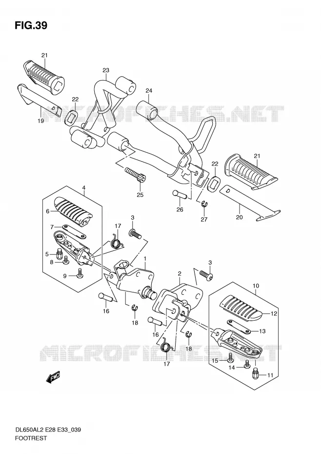 FOOTREST Suzuki MOTO 650 V-STROM 2012  DL650AL2(E28)