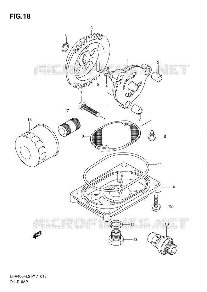 OLIEPOMP Suzuki QUAD 400 KINGQUAD 2012  LT-A400FL2(P17)