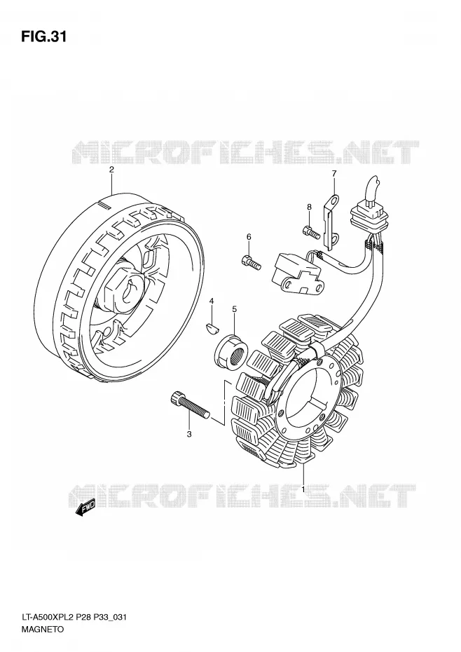 ONTSTEKING Suzuki QUAD 500 KINGQUAD 2012  LT-A500XPZL2(P28)