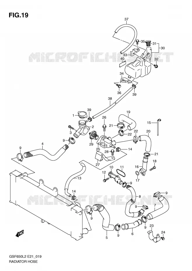 RADIATOR SLANG Suzuki MOTO 650 BANDIT 2016  GSF650SAL2(E21)