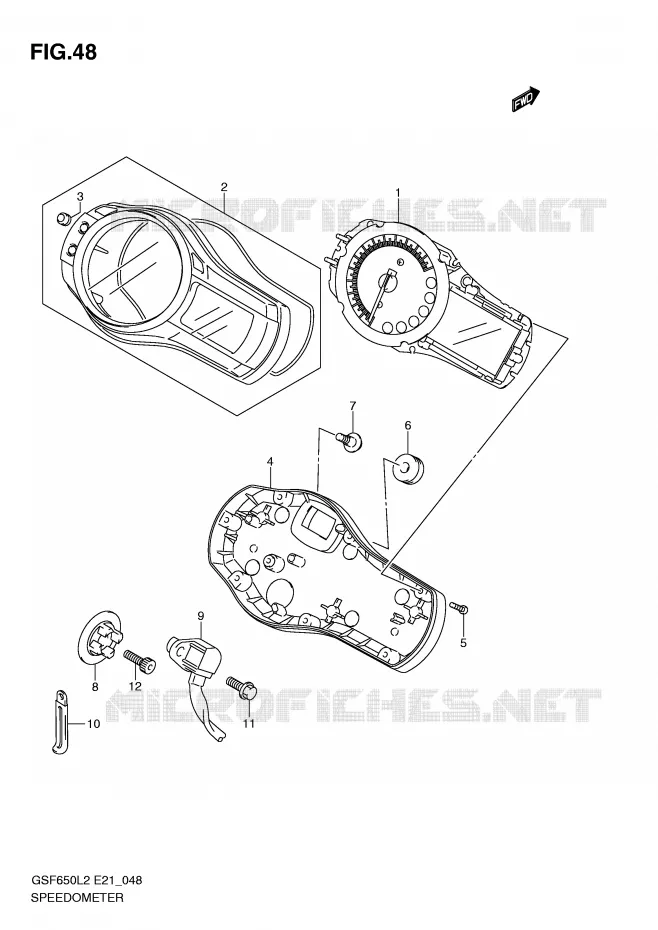 SNELHEIDSMETER (GSF650SAL2 E21) Suzuki MOTO 650 BANDIT 2012  GSF650UA L2