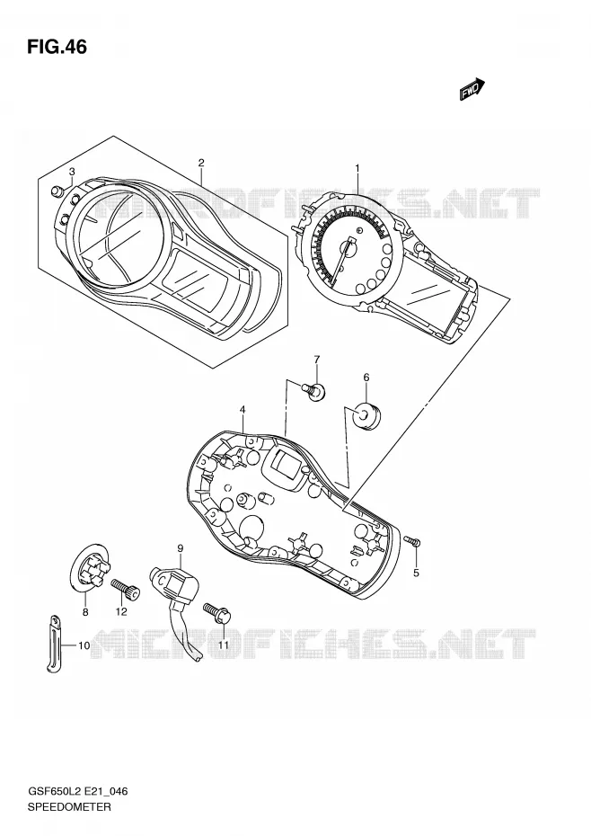 SNELHEIDSMETER (GSF650SL2 E21) Suzuki MOTO 650 BANDIT 2012  GSF650UL2(E21)