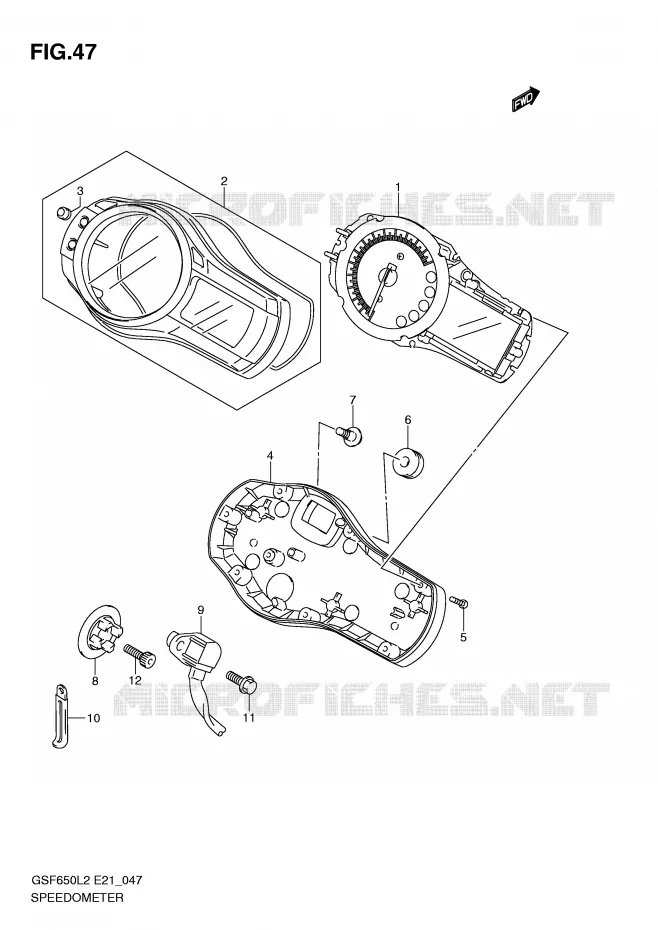 SNELHEIDSMETER (GSF650SUL2 E21) Suzuki MOTO 650 BANDIT 2013  GSF650SAL2(E21)