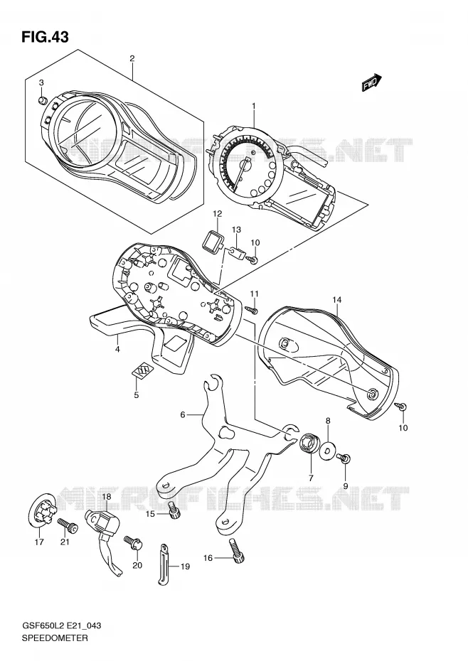 SNELHEIDSMETER (GSF650UL2 E21) Suzuki MOTO 650 BANDIT 2012  GSF650SAL2(E21)