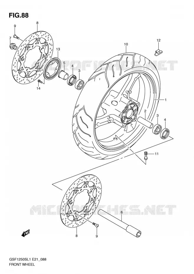 VOORWIEL (GSF1250SAL1 E21) Suzuki MOTO 1250 BANDIT 2012  GSF1250SAL1(E21)