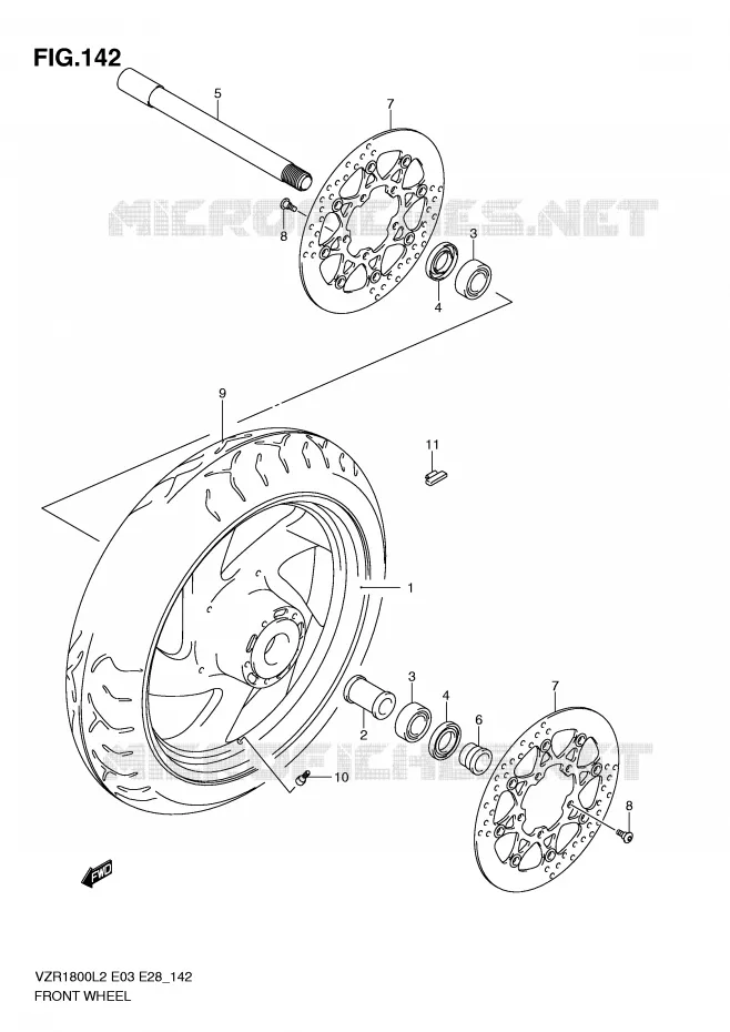 VOORWIEL (VZR1800L2 E03) Suzuki MOTO 1800 INTRUDER 2012  VZR1800L2(E03)