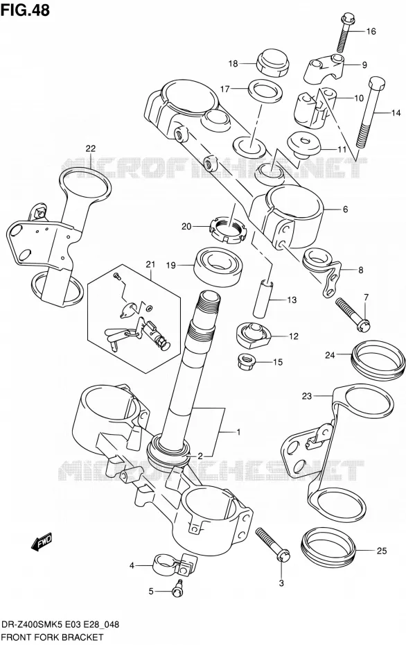STUURPEN (MODEL K5/K6) Suzuki MOTO 400 DR-ZSM 2006  DR-Z400SM K6 (E03,E28,E33)