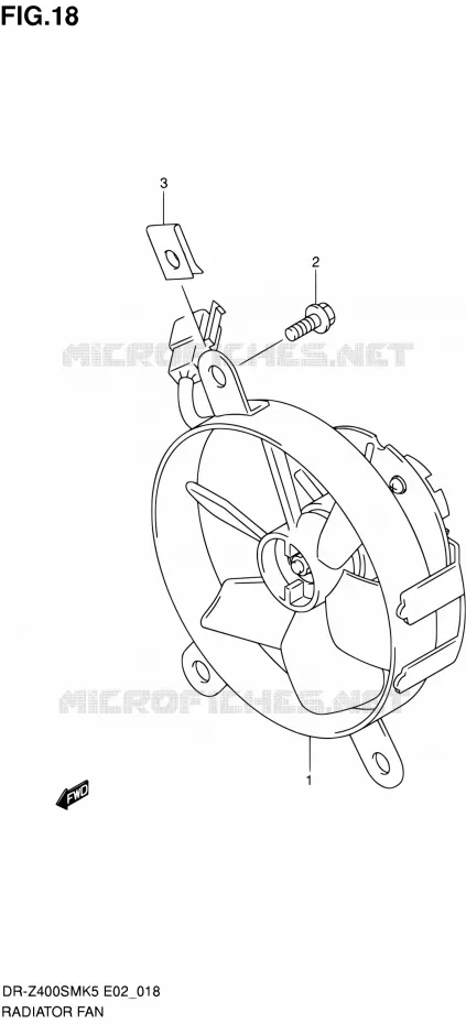 KOELVENTILATOR Suzuki MOTO 400 DR-Z 2006  DR-Z400SMK6(E19)