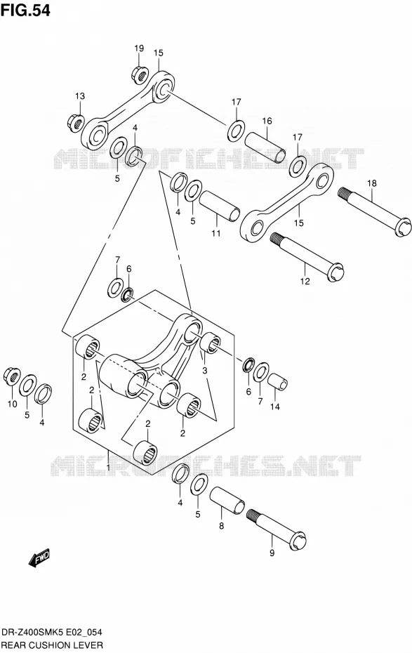 SCHOKBREKER AANEENSCHAKELING Suzuki MOTO 400 DR-Z 2006  DR-Z400SMK6(E19)