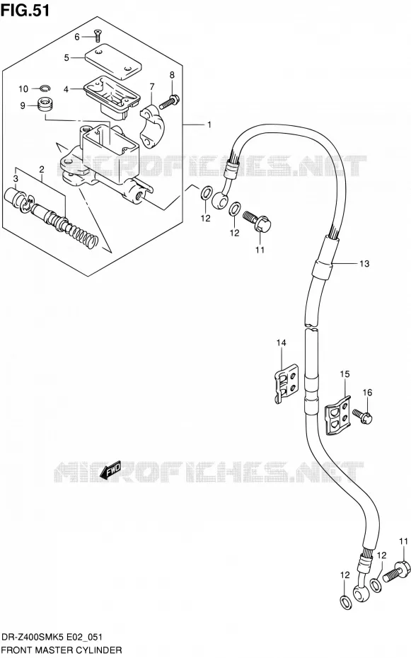FRONT HOOFDREMCILINDER Suzuki MOTO 400 DR-Z 2006  DR-Z400SMK6(E24)