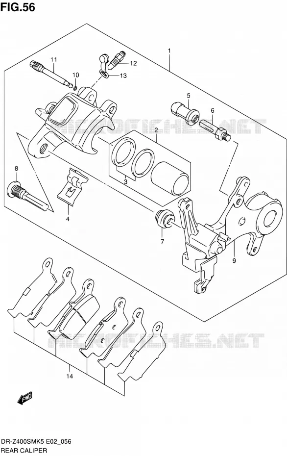 REAR CALIPER Suzuki MOTO 400 DR-Z 2006  DR-Z400SMK6(E24)