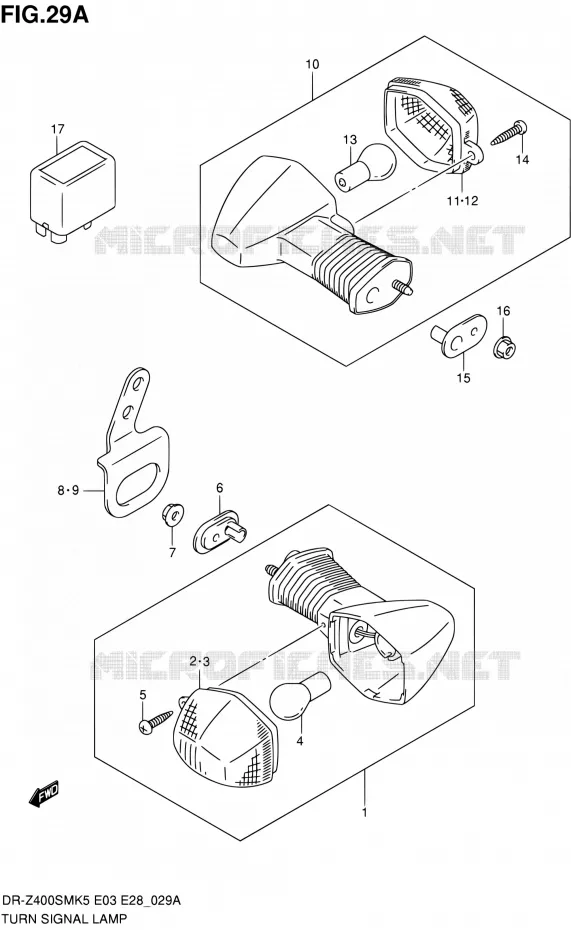 INDICATOREN (MODEL K6/K7/K8/K9) Suzuki MOTO 400 DR-ZSM 2007  DR-Z400SM K7 (E03,E28,E33)