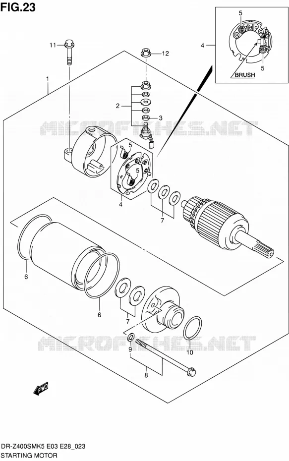 STARTMOTOR Suzuki MOTO 400 DR-ZSM 2007  DR-Z400SM K7 (E03,E28,E33)