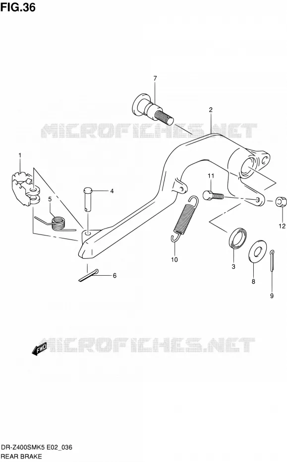 ACHTERREM Suzuki MOTO 400 DR-Z 2007  DR-Z400SMK7(E19)
