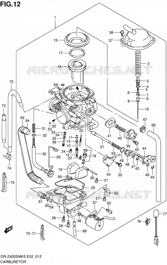 CARBURATOR Suzuki MOTO 400 DR-Z 2007  DR-Z400SMK7(E19)