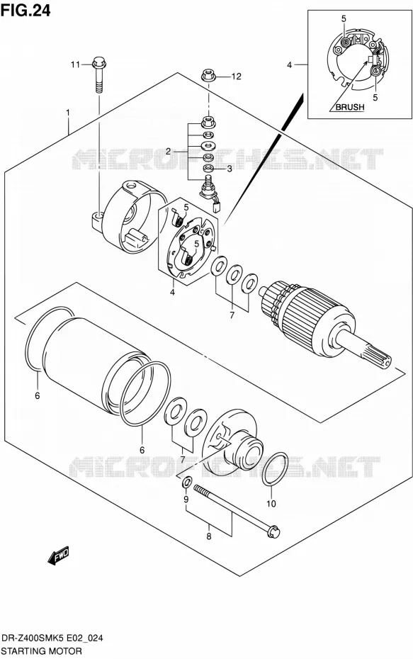 STARTMOTOR Suzuki MOTO 400 DR-Z 2007  DR-Z400SMK7(E24)