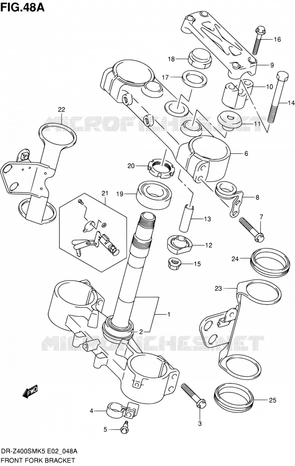 STUURPEN (MODEL K7/K8/K9) Suzuki MOTO 400 DR-Z 2007  DR-Z400SMK7(E24)