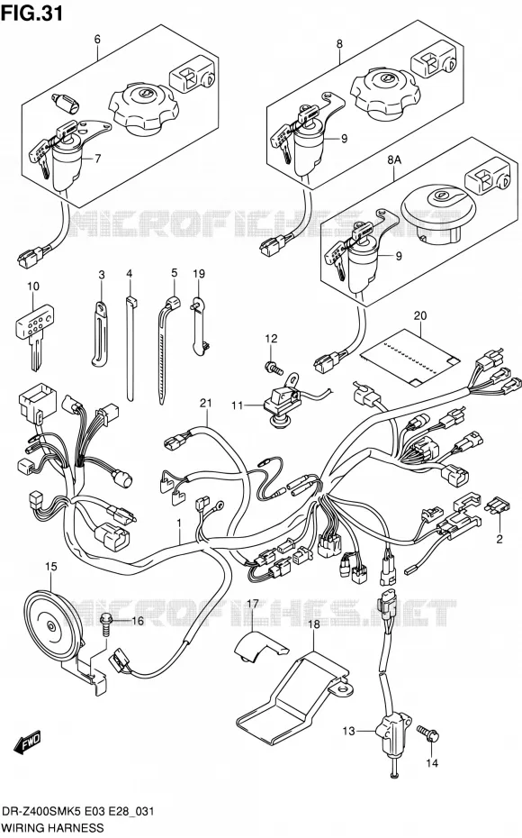 BEDRADING Suzuki MOTO 400 DR-Z 2008  DR-Z400SM K8 (E03,E28,E33)