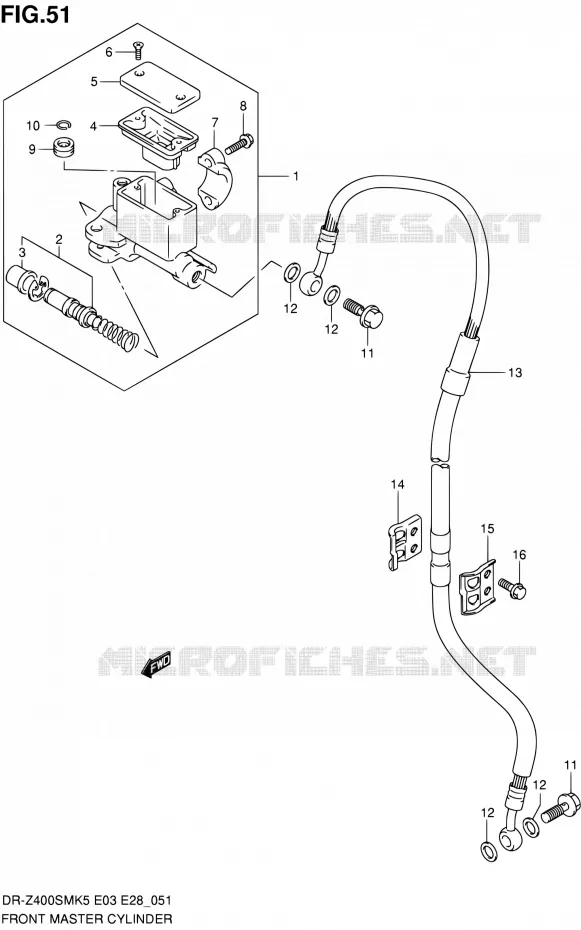 FRONT HOOFDREMCILINDER Suzuki MOTO 400 DR-ZSM 2008  DR-Z400SM K8 (E03,E28,E33)