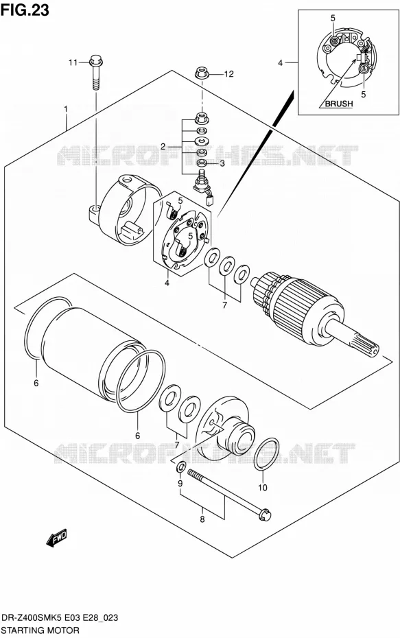STARTMOTOR Suzuki MOTO 400 DR-Z 2008  DR-Z400SM K8 (E03,E28,E33)