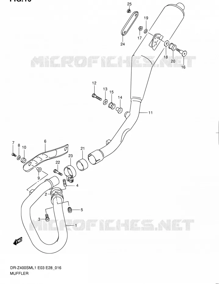 GELUIDDEMPER Suzuki MOTO 400 DR-ZSM 2011  DR-Z400SM L1 (E03,E28,E33)