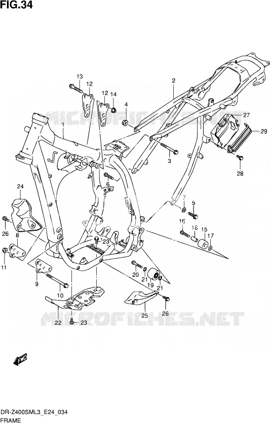 FRAME Suzuki MOTO 400 DR-Z 2013  DR-Z400SM L3 (E24)