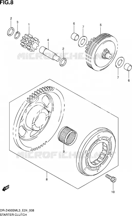 STARTMOTOR CLUTCH Suzuki MOTO 400 DR-Z 2013  DR-Z400SM L3 (E24)