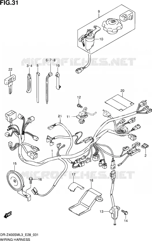 BEDRADING Suzuki MOTO 400 DR-Z 2013  DR-Z400SM L3 (E28)