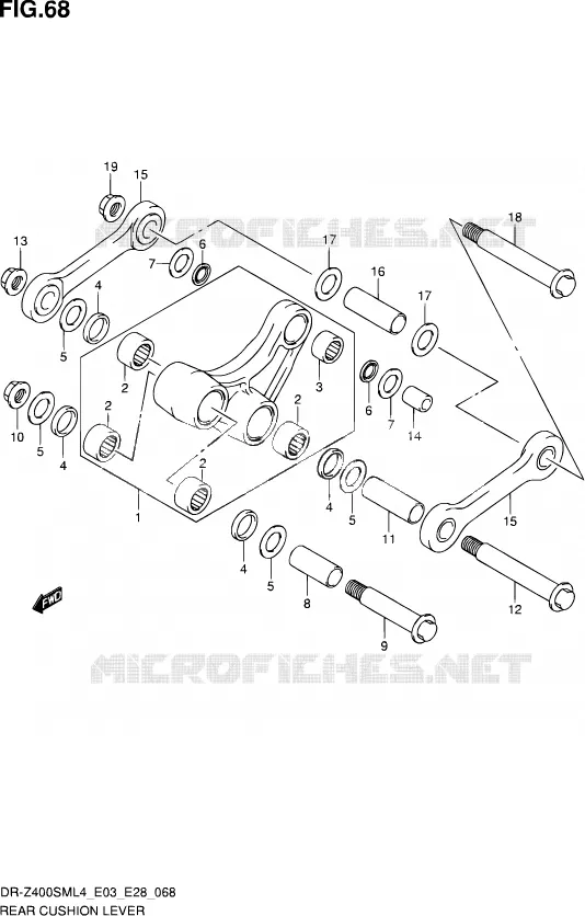 SCHOKBREKER AANEENSCHAKELING Suzuki MOTO 400 DR-Z 2014  DR-Z400SM L4 (E03,E28,E33)