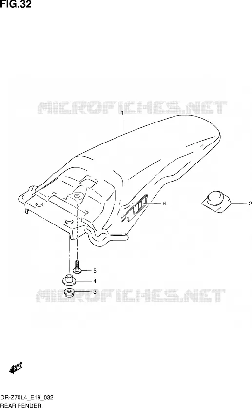 ACHTERSPATBORD Suzuki MOTO 70 DR-Z 2014  DR-Z70 L4 (E19)