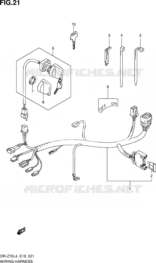 BEDRADING Suzuki MOTO 70 DR-Z 2015  DR-Z70 L4 (E19)