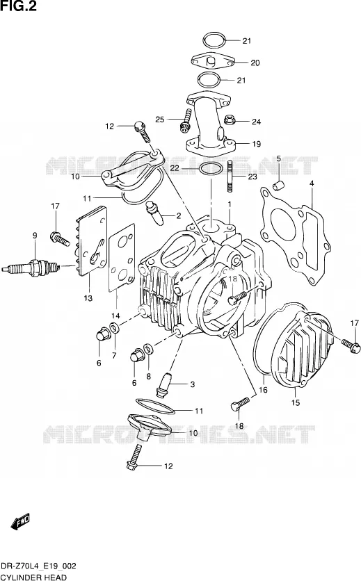 CILINDERKOP Suzuki MOTO 70 DR-Z 2014  DR-Z70 L4 (E19)