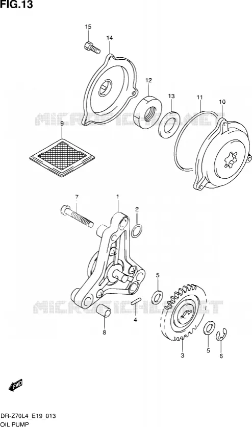 OLIEPOMP Suzuki MOTO 70 DR-Z 2015  DR-Z70 L4 (E19)