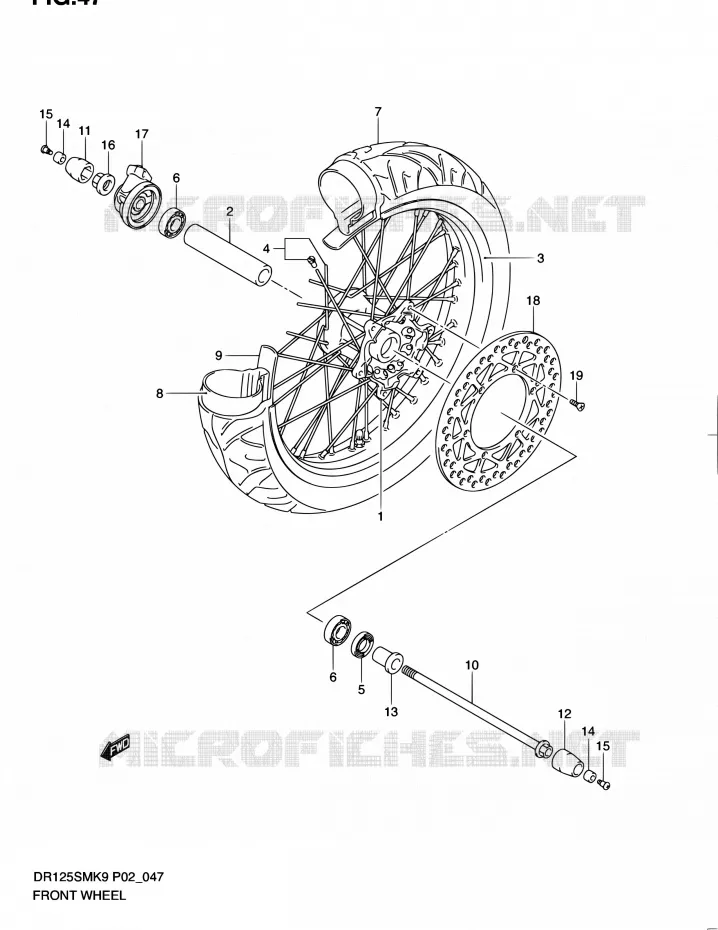 VOORWIEL Suzuki MOTO 125 DR 2009  DR125SMK9(E19)