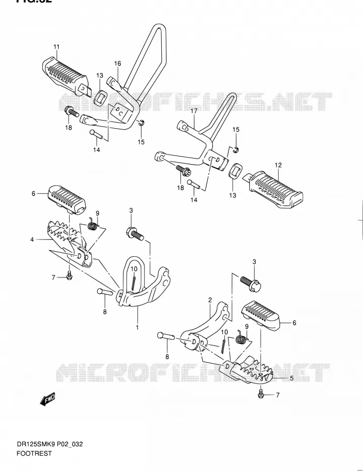 FOOTREST Suzuki MOTO 125 DR 2012  DR125SML0(E19)