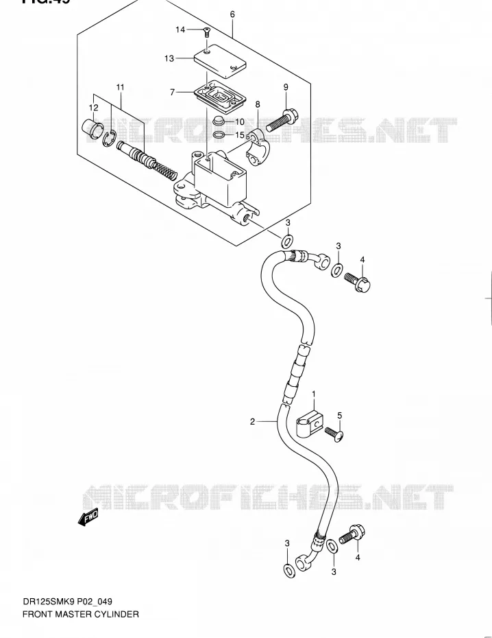 FRONT HOOFDREMCILINDER Suzuki MOTO 125 DR 2010  DR125SML0(E19)