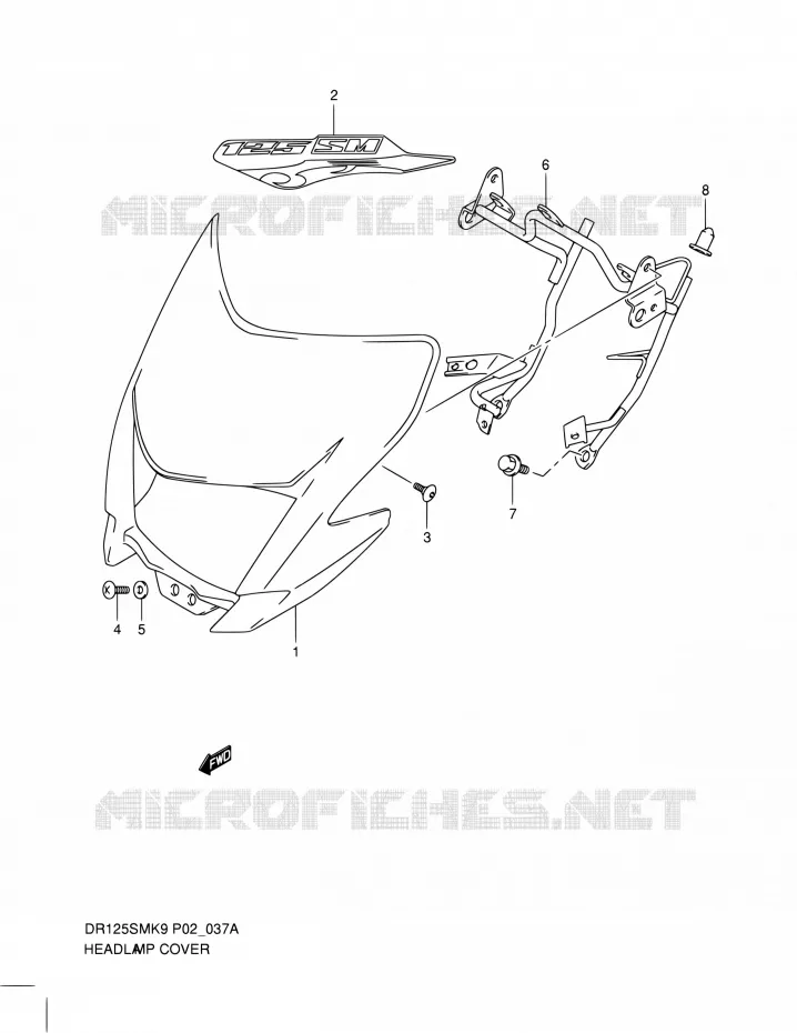 HEADLIGHT COVER (MODEL L0) Suzuki MOTO 125 DR 2010  DR125SML0(E19)