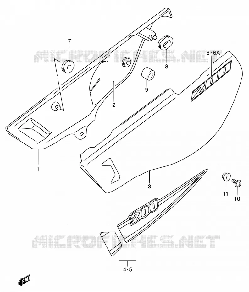 ACHTER KUIP Suzuki MOTO 200 DR 2002  DR200SE K2 (E03,E28,E33)