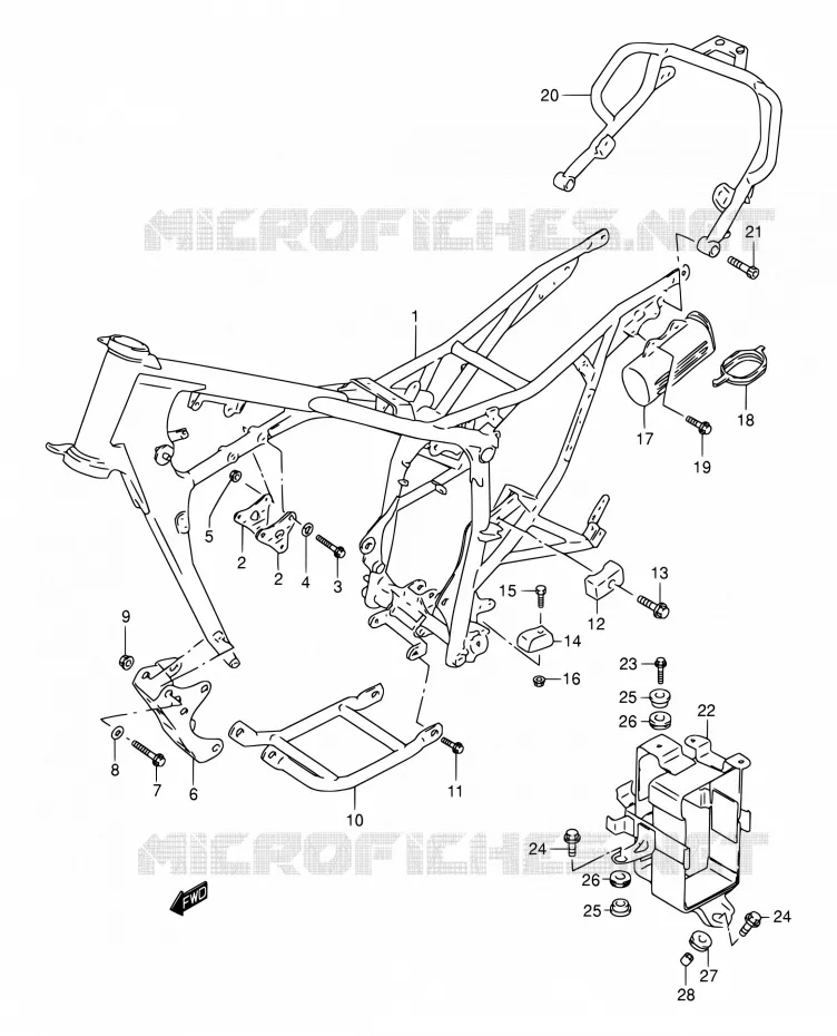 FRAME Suzuki MOTO 200 DR 2002  DR200SE K2 (E03,E28,E33)