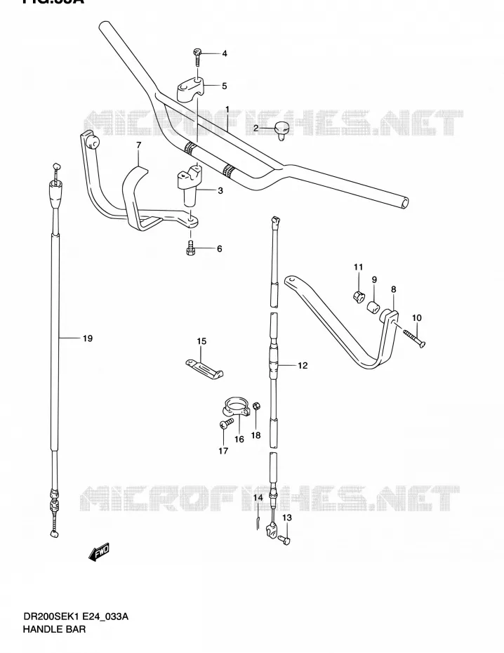 STUUR (MODELE K2/K3/K4/K5 E24) Suzuki MOTO 200 DR 2002  DR200SE K2 (E06,E24)