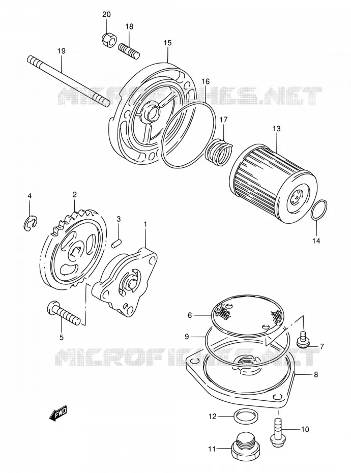 OLIEPOMP Suzuki MOTO 200 DR 2004  DR200SE K4 (E06,E24)
