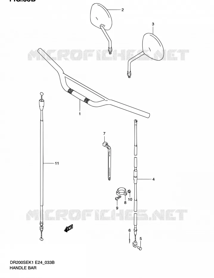 STUUR (MODEL K2/K3/K4/K5 E06) Suzuki MOTO 200 DR 2004  DR200SE K4 (E06,E24)