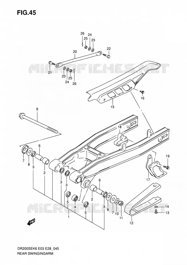 SWINGARM Suzuki MOTO 200 DR 2006  DR200SE K6 (E03,E28,E33)