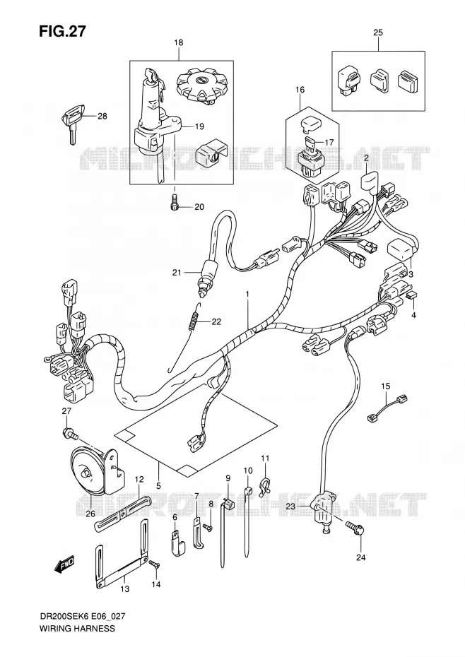 BEDRADING Suzuki MOTO 200 DR 2006  DR200SE K6 (E06,E24)