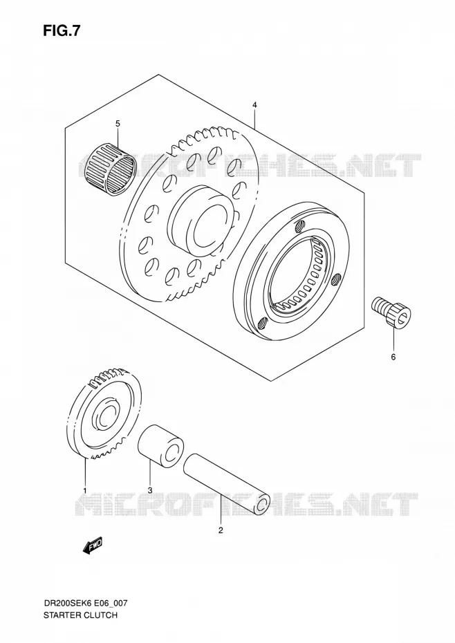 STARTMOTOR CLUTCH Suzuki MOTO 200 DR 2008  DR200SE K8 (E06,E24)