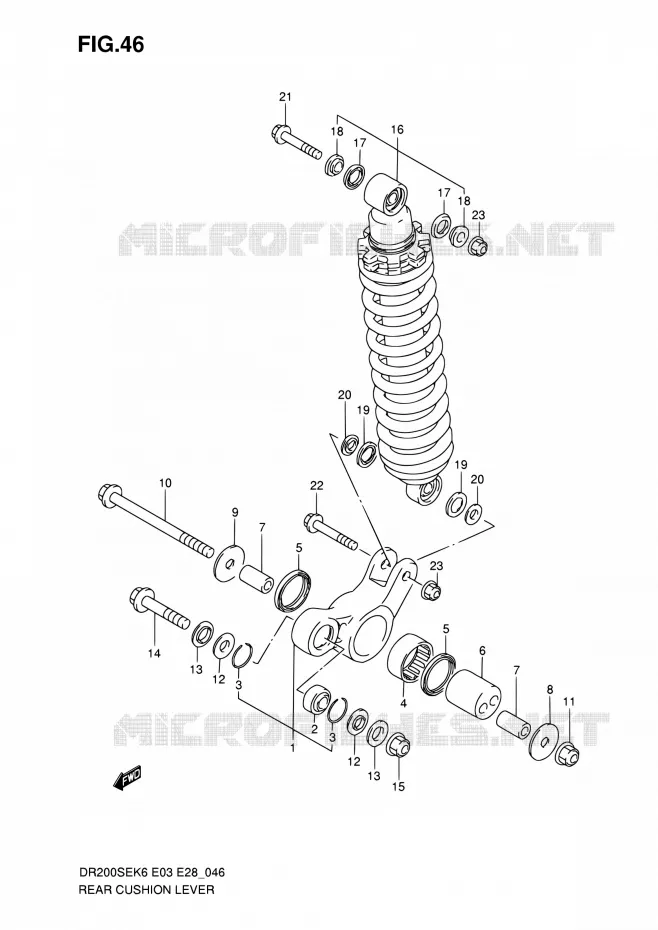 SCHOKBREKER AANEENSCHAKELING Suzuki MOTO 200 DR 2009  DR200SE K9 (E03,E28,E33)