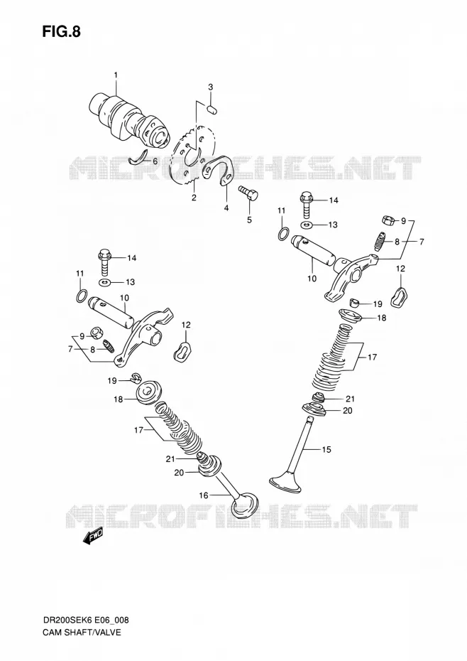 NOKKENAS - VALVES Suzuki MOTO 200 DR 2009  DR200SE K9 (E06,E24)